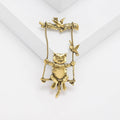 Vintage Alloy Swing Cat Brooch Pin For Coats And Suits view 4