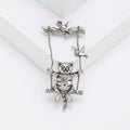Vintage Alloy Swing Cat Brooch Pin For Coats And Suits view 3