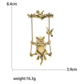Vintage Alloy Swing Cat Brooch Pin For Coats And Suits view 5