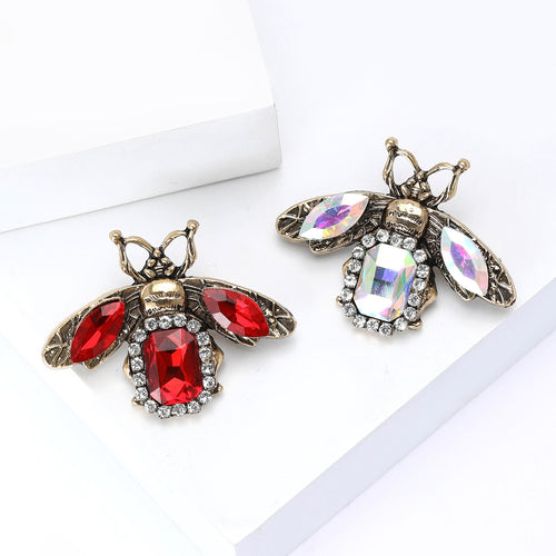 Alloy Rhinestone Bee Brooch For Coats And Outerwear