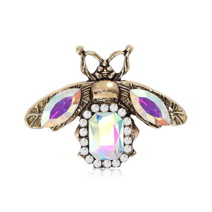 Alloy Rhinestone Bee Brooch For Coats And Outerwear