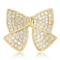Copper Zircon Bow Brooch Pin For Clothing Decoration And Fastening view 1