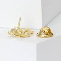 Copper Zircon Bow Brooch Pin For Clothing Decoration And Fastening view 3