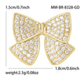 Copper Zircon Bow Brooch Pin For Clothing Decoration And Fastening view 6