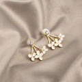 Elegant White Enamel Flower Zircon Studs French Sweet Fresh Summer Fashion Floral Drop Earrings view 3