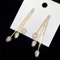 2022 Trendy Micro Pave Tulip Tassel Drop Earrings Fashion Long Dangle Earrings For Women view 4
