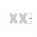 Minimalist X Shape Zircon Stud Earrings Korean Style Letter Earrings For Women view 5