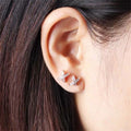 Minimalist X Shape Zircon Stud Earrings Korean Style Letter Earrings For Women view 3