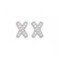 Minimalist X Shape Zircon Stud Earrings Korean Style Letter Earrings For Women view 6