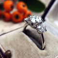 European Sparkling Three Zircon Ring For Women Fashion Celebrity Style Finger Jewelry view 3
