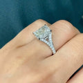 Four Prong Square Sparkling Zircon Ring For Women European Bridal Wedding Jewelry view 3