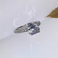 Classic European Simple Platinum Plated Zircon Ring For Women Proposal Fashion Hand Jewelry view 2