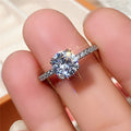 Classic European Simple Platinum Plated Zircon Ring For Women Proposal Fashion Hand Jewelry view 4