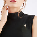 Alloy Rose Flower Brooch Pin For Banquet Clothing Decoration view 2