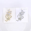 Metal Alloy Crystal Zircon Bouquet Brooch For Women's Fashion Accessories view 4