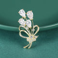Metal Alloy Crystal Zircon Bouquet Brooch For Women's Fashion Accessories view 1
