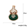 S925 Silver Hetian Jasper Gourd Drop Earrings For Women Brooch view 5