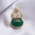 S925 Silver Hetian Jasper Gourd Drop Earrings For Women Brooch view 3