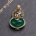 S925 Silver Hetian Jasper Gourd Drop Earrings For Women Brooch view 4