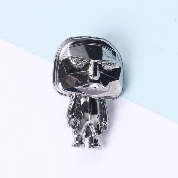 Alloy Enamel Mask Character Brooch Pin For Coat And Sweater Decor