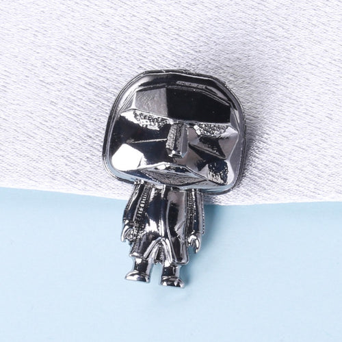 Alloy Enamel Mask Character Brooch Pin For Coat And Sweater Decor