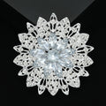 Alloy Rhinestone Crystal Sunflower Brooch Pin For Luxury Apparel view 2