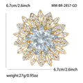 Alloy Rhinestone Crystal Sunflower Brooch Pin For Luxury Apparel view 6