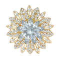 Alloy Rhinestone Crystal Sunflower Brooch Pin For Luxury Apparel view 1