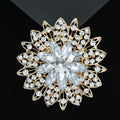 Alloy Rhinestone Crystal Sunflower Brooch Pin For Luxury Apparel view 3