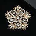 Alloy Rhinestone Flower Brooch Pin For Elegant Women's Apparel view 2