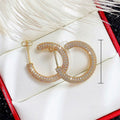 French Elegant Full Zircon Hoop Earrings Vintage Copper Metal Fashion Ear Jewelry For Women view 5