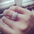 Luxury Elegant Round Zircon White Gold Plated Ring For Women, Prom Party Finger Jewelry view 3
