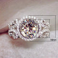 Luxury Elegant Round Zircon White Gold Plated Ring For Women, Prom Party Finger Jewelry view 4