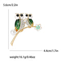 Alloy Enamel Rhinestone Bird Brooch For Women Suit Decoration view 4