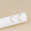 Elegant Twisted Wave Geometric Alloy Threader Drop Earrings For Women, Luxury Long Metal Line Earrings view 2