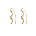 Elegant Twisted Wave Geometric Alloy Threader Drop Earrings For Women, Luxury Long Metal Line Earrings view 5