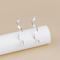 Elegant Twisted Wave Geometric Alloy Threader Drop Earrings For Women, Luxury Long Metal Line Earrings view 3