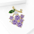 Alloy Faux Crystal Grape Brooch Pin For Cardigans And Clothing view 3