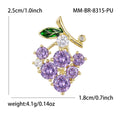 Alloy Faux Crystal Grape Brooch Pin For Cardigans And Clothing view 5