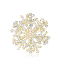 Copper Zircon Rotating Snowflake Brooch Pin For Women Apparel view 5