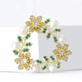 Copper Cubic Zirconia Wreath Brooch Pin For Suits And Dresses view 2
