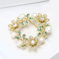 Copper Cubic Zirconia Wreath Brooch Pin For Suits And Dresses view 3