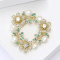 Copper Cubic Zirconia Wreath Brooch Pin For Suits And Dresses view 4