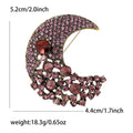 Fashion Alloy Rhinestone Moon Brooch Pin For Womens Suit Coats view 6
