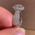 Women's Simulated Diamond Copper Ring, Micro Pave Full CZ Statement Hand Jewelry view 4