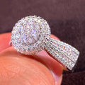 Women's Simulated Diamond Copper Ring, Micro Pave Full CZ Statement Hand Jewelry view 1
