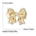 Alloy Gold Plated Pearl Bow Brooch Pin For Blazers view 5