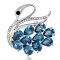 Gold Plated Copper Zircon Crystal Swan Brooch Pin For Women's Apparel view 2