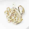 Gold Plated Copper Zircon Crystal Swan Brooch Pin For Women's Apparel view 4
