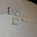 Real Gold Plated Zircon Letter Ear Cuff Earrings For Women Korean Minimalist Metal Style view 1